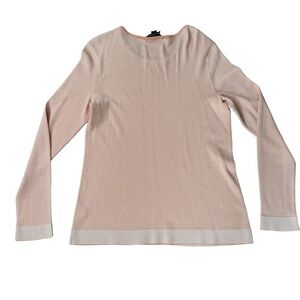 St. John Long Sleeve Shirt Orange Striped Womens XL